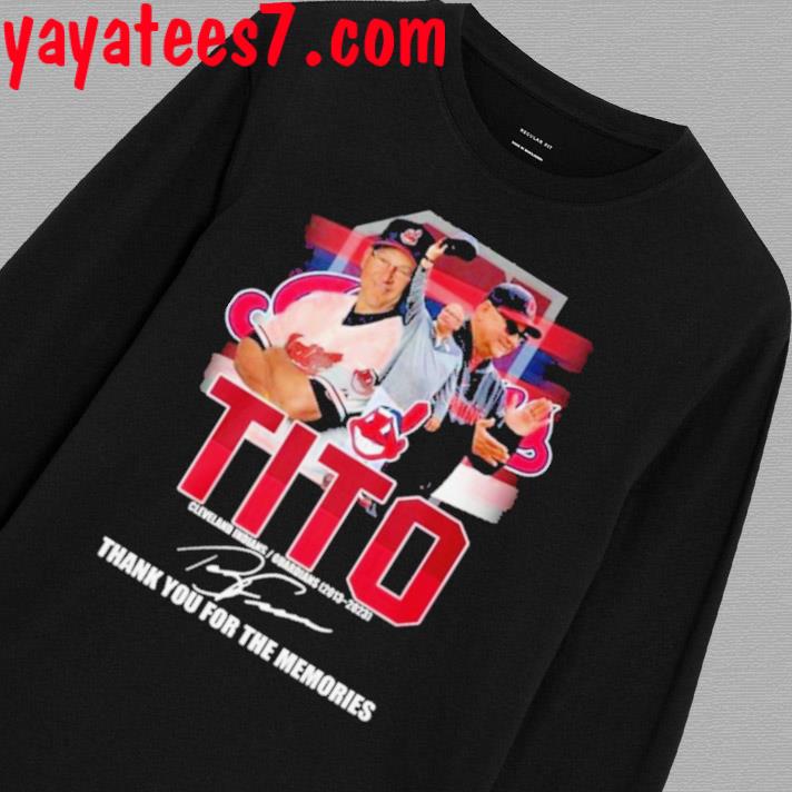 Tito cleveland indians guardians 2013 2023 thank you for the memories shirt,  hoodie, sweater, long sleeve and tank top