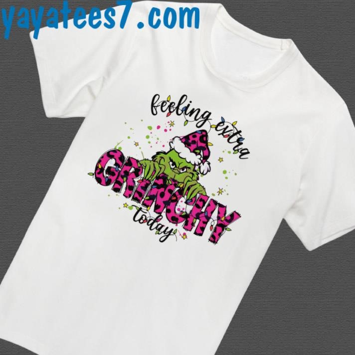 Official Pink Grinch Feeling Extra Grinchy Today Christmas Lights Shirt