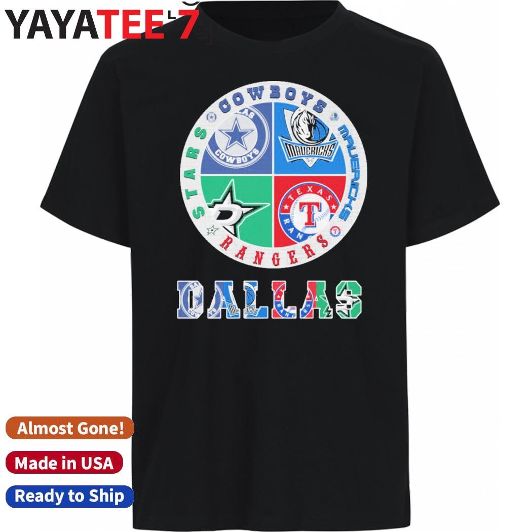 Design Dallas Cowboys Dallas Mavericks Texas Rangers Dallas Stars Dallas City Proud Logo Shirt