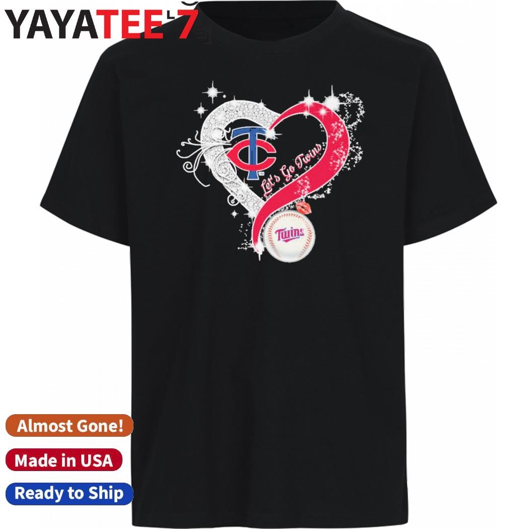 Design Minnesota Twins Baseball Logo Heart Let's Go Twins Shirt