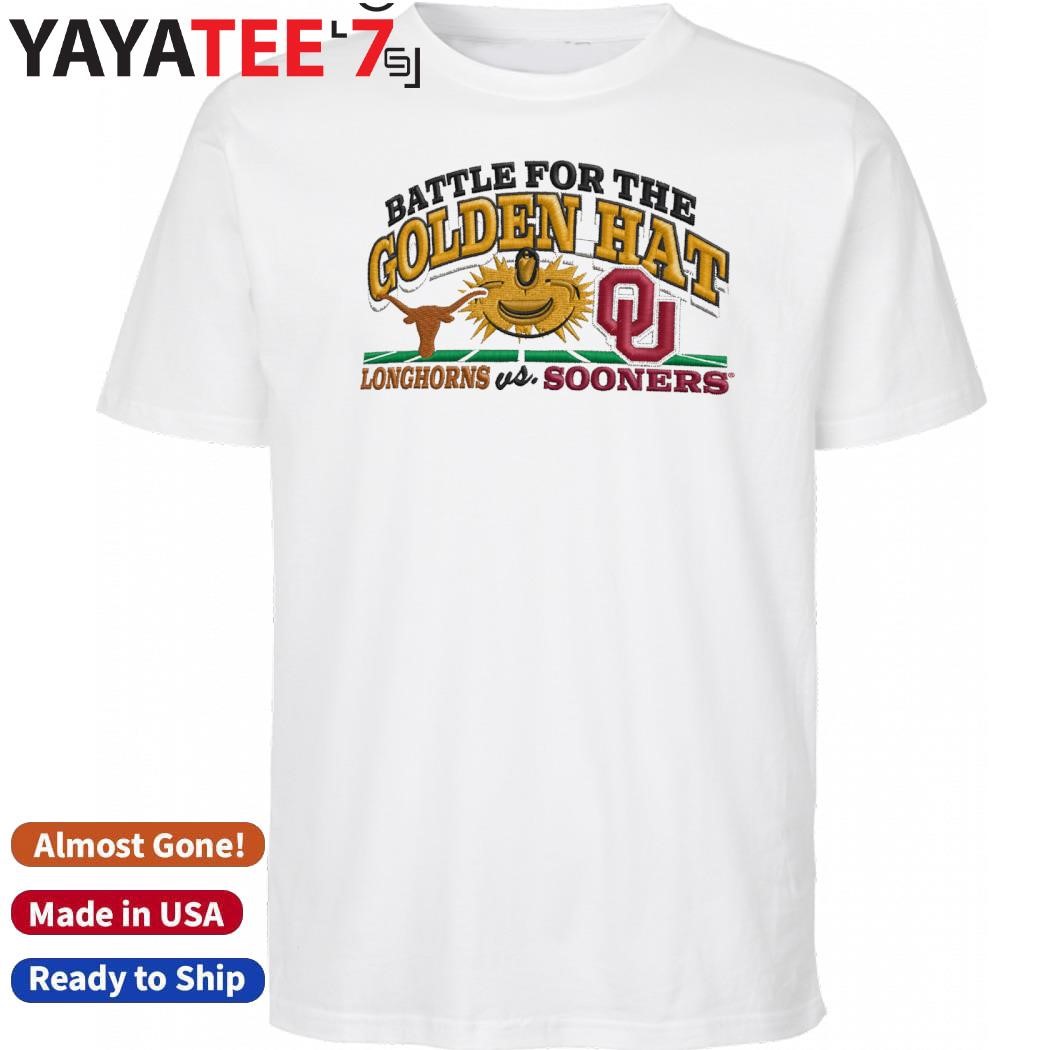 Official Battle For The Golden Hat Texas Longhorns vs. Oklahoma Sooners Red River Rivalry 2024 Shirt