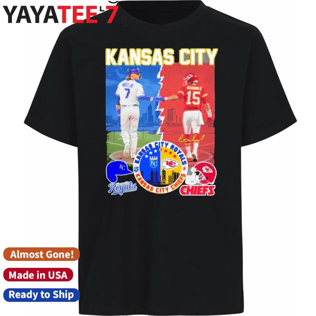 Official Bobby Witt Jr. Kansas City Royals and Patrick Mahomes Proud City Signatures Shirt