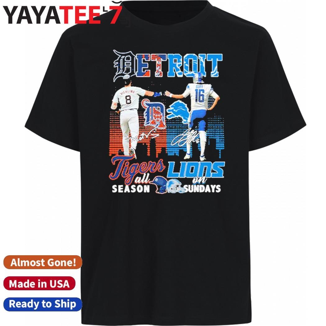 Official Detroit Tigers Matt Vierling all season Detroit Lions Jared Goff on Sundays signatures shirt