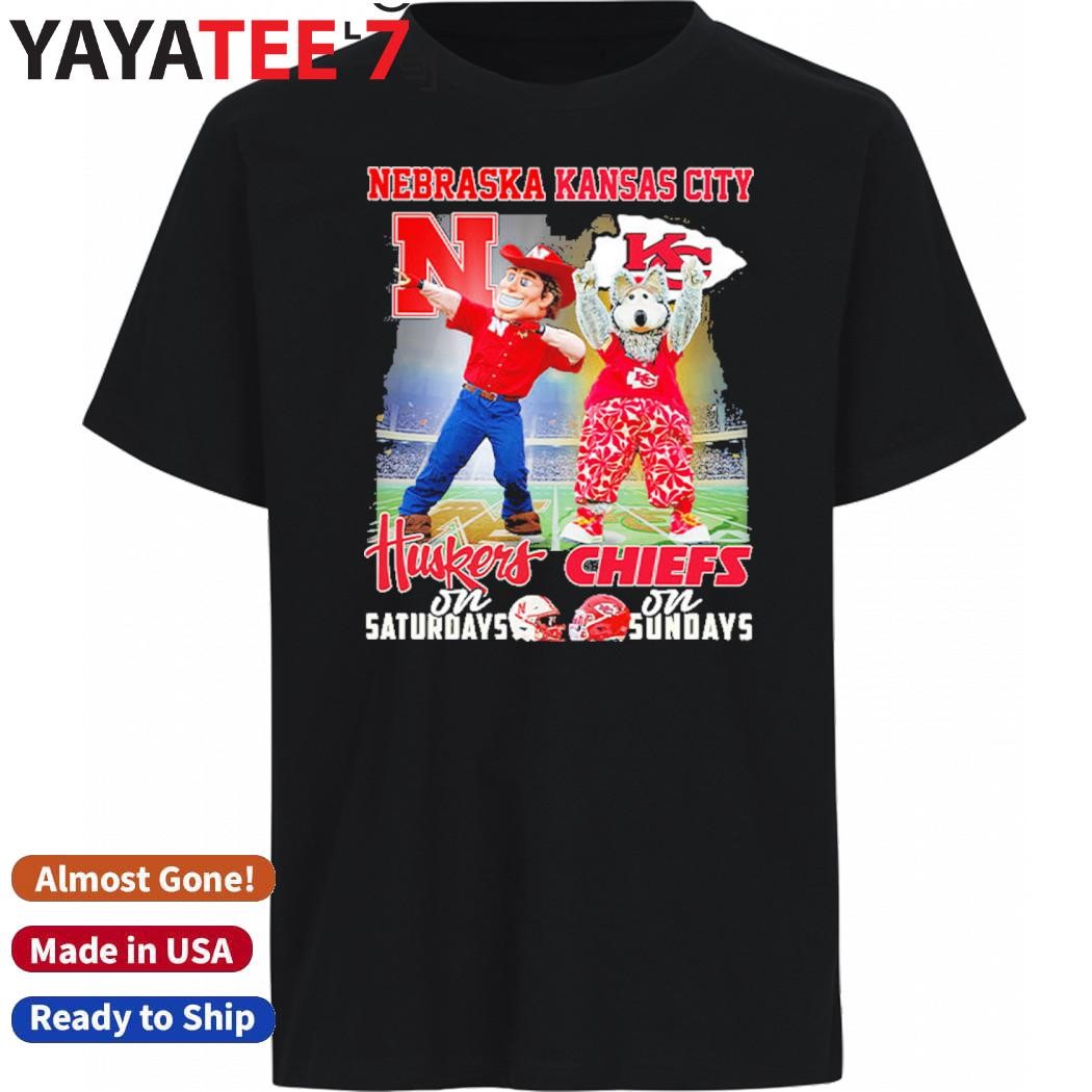 Official Nebraska Huskers On Saturdays Kansas City Chiefs On Sundays Mascot 2024 Shirt