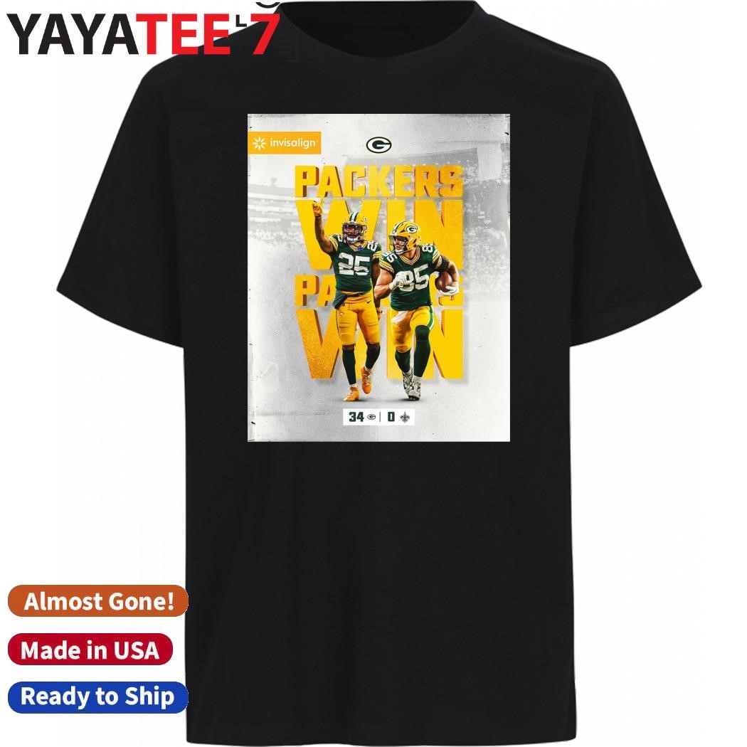 Best Packers Win 34 - 0 Saints at Lambeau Field 2024 Clinched NFL Playoffs Shirt