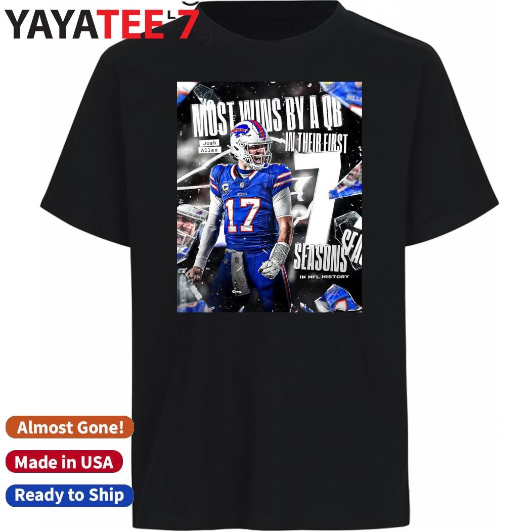 Original Josh Allen Most Win By A QB In Their First 7 Season In NFL History shirt