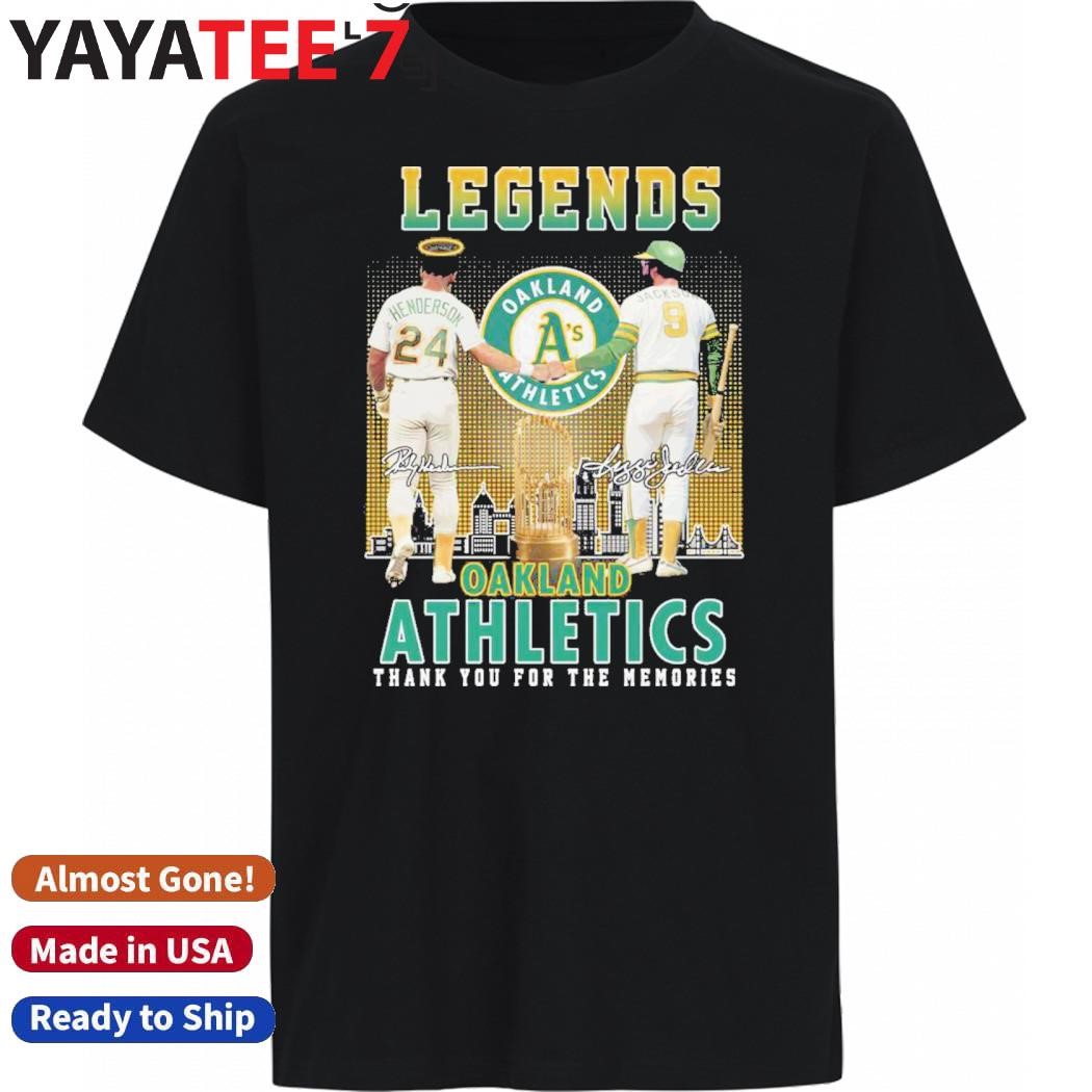 Original Legends Oakland Athletics Rickey Henderson and Jackson Thank You For The Memories Signatures Shirt