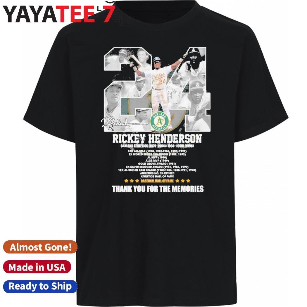 Original Rickey Henderson Memory Of Fans Thank You For The Memories Shirt