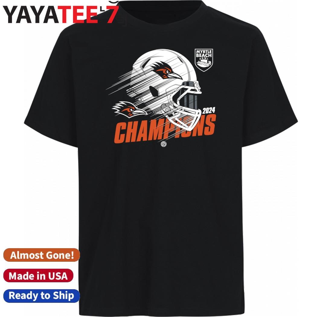 Original UTSA Roadrunners football 2024 Myrtle Beach Bowl Champions Helmet Shirt